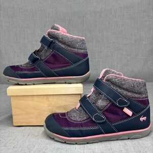See Kai Run Atlas Boots Purple Pink Blue Snow Boots Rain Insulated Girls Size 2